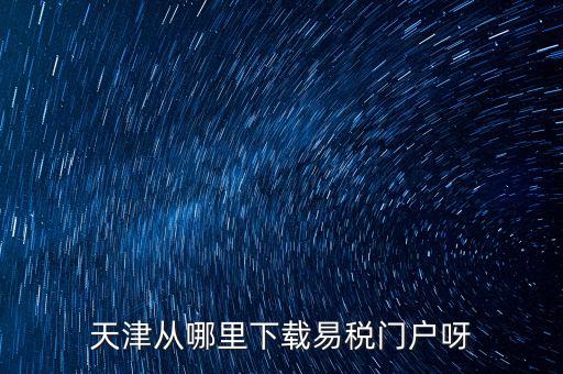 天津市地稅需下載什么地方，天津從哪里下載易稅門戶呀