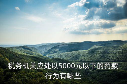稅務局行為罰款是什么，稅務機關(guān)應處以5000元以下的罰款行為有哪些