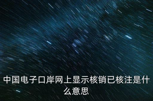 中國(guó)電子口岸網(wǎng)上顯示核銷已核注是什么意思
