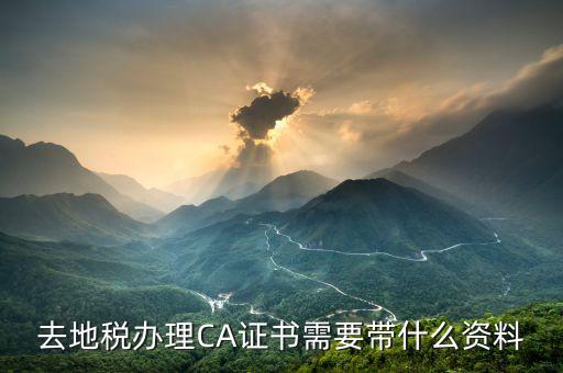 地稅ca帶什么，去地稅簽三方協(xié)議需要以下東西第四個(gè)CA是什么意思啊