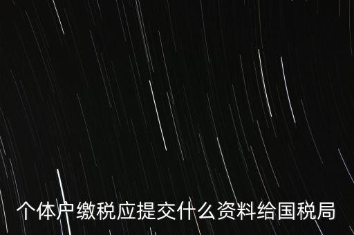 個(gè)體戶報(bào)稅都報(bào)什么資料，個(gè)體戶繳稅應(yīng)提交什么資料給國稅局