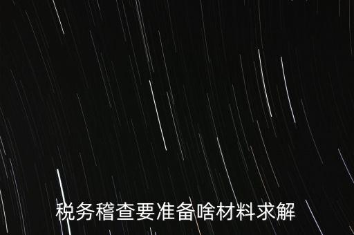 稅務(wù)稽查要準備啥材料求解