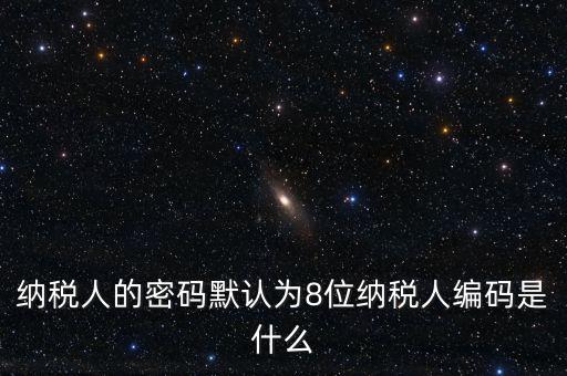 8位國稅納稅編碼是什么，納稅人的密碼默認為8位納稅人編碼是什么