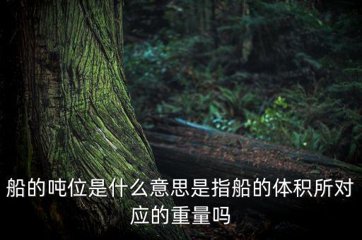 什么是車船噸位，船舶噸位是什么意思