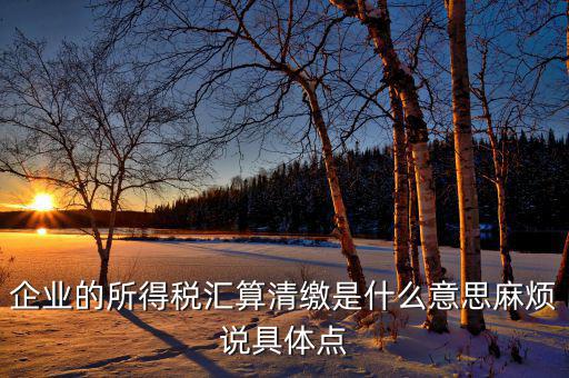 年度匯算清繳什么意思，企業(yè)的所得稅匯算清繳是什么意思麻煩說具體點(diǎn)
