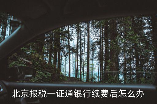 北京稅務一證通是什么，北京 辦理一證通年費什么時候交