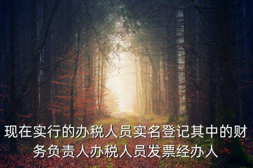 實名辦稅是什么時間提出的，現(xiàn)在實行的辦稅人員實名登記其中的財務負責人辦稅人員發(fā)票經(jīng)辦人