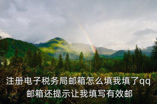 電子稅務(wù)局 是什么，注冊電子稅務(wù)局郵箱怎么填我填了qq 郵箱還提示讓我填寫有效郵