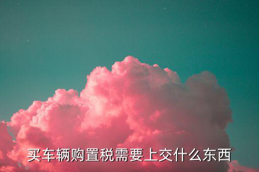 交購置稅都需要什么，交車輛購置稅需要什么