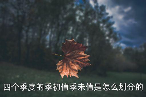 季初值和季末值是什么，四個季度的季初值季未值是怎么劃分的