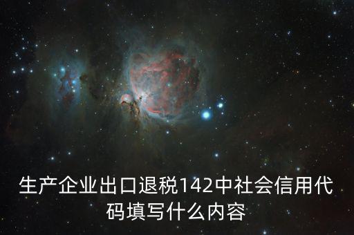 生產(chǎn)企業(yè)出口退稅142中社會(huì)信用代碼填寫(xiě)什么內(nèi)容