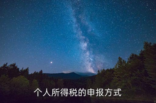 個人所得稅按什么報，個人所得稅選擇哪種申報方式