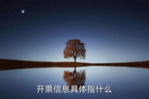 開(kāi)票信息具體指什么