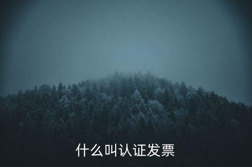 什么是認(rèn)證發(fā)票，什么叫認(rèn)證發(fā)票