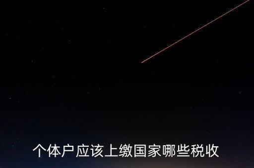 個(gè)體戶都交什么稅，個(gè)體戶應(yīng)該上繳國家哪些稅收