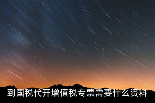 到國(guó)稅代開(kāi)增值稅專(zhuān)票需要什么資料