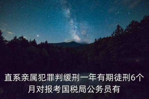 直系親屬犯罪判緩刑一年有期徒刑6個(gè)月對(duì)報(bào)考國稅局公務(wù)員有