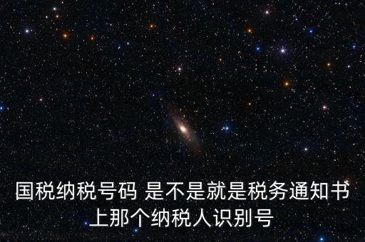 國稅稅務(wù)號是什么意思，國稅納稅號碼 是不是就是稅務(wù)通知書上那個(gè)納稅人識別號