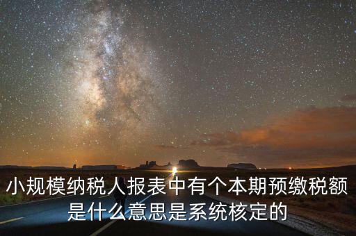 小規(guī)模納稅人報(bào)表中有個本期預(yù)繳稅額是什么意思是系統(tǒng)核定的