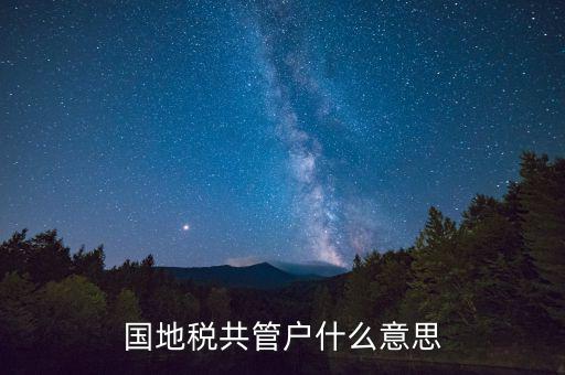 什么是國稅地稅共管戶，國地稅共管戶比對(duì)清理是什么意思