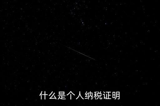 個稅完稅證明是什么，什么是個人納稅證明