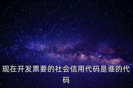 現(xiàn)在開(kāi)發(fā)票要的社會(huì)信用代碼是誰(shuí)的代碼