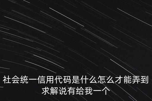 統(tǒng)一社會信用代碼指什么意思，深圳碼統(tǒng)一社會信用代碼是什么