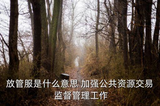 稅務(wù)系統(tǒng)放管服指什么，放管服是什么意思 加強公共資源交易 監(jiān)督管理工作