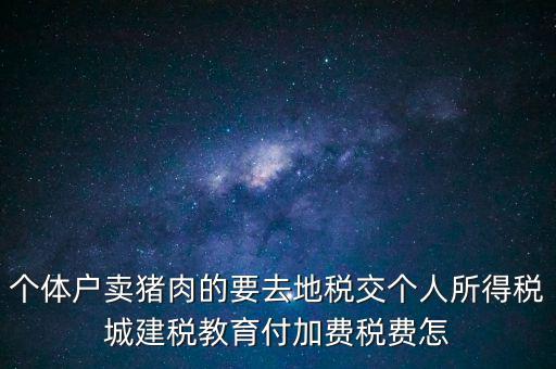 個(gè)體戶(hù)賣(mài)豬肉的要去地稅交個(gè)人所得稅城建稅教育付加費(fèi)稅費(fèi)怎
