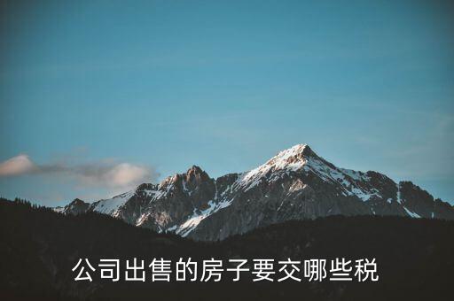 公司出售房產(chǎn)交什么稅費，公司出售的房子要交哪些稅