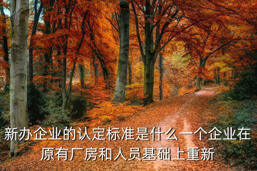 新辦企業(yè)的認定標準是什么一個企業(yè)在原有廠房和人員基礎(chǔ)上重新