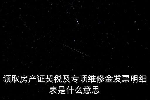 發(fā)票明細表是什么，領(lǐng)取房產(chǎn)證契稅及專項維修金發(fā)票明細表是什么意思