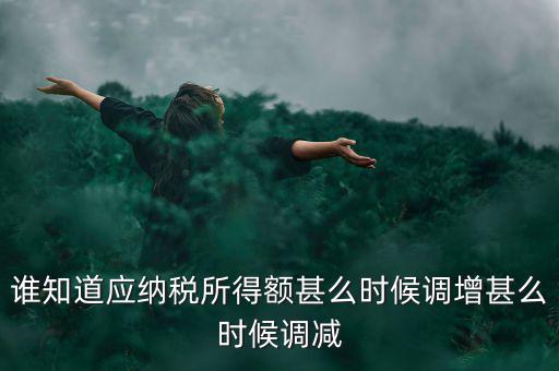 什么時候納稅調(diào)增調(diào)減，誰知道應(yīng)納稅所得額甚么時候調(diào)增甚么時候調(diào)減