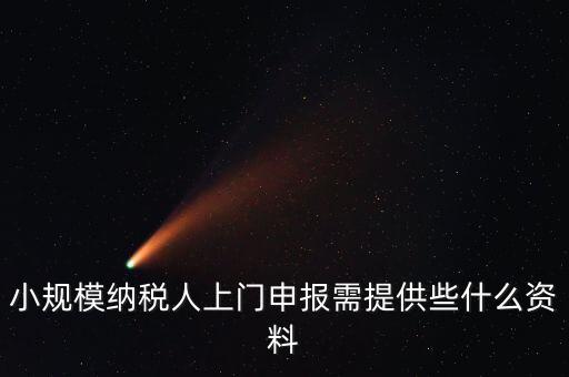什么是上門申報，小規(guī)模納稅人上門申報需提供些什么資料