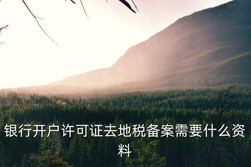 銀行開(kāi)戶(hù)許可證去地稅備案需要什么資料