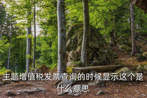 主題增值稅發(fā)票查詢(xún)的時(shí)候顯示這個(gè)是什么意思