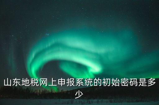 山東地稅申報默認密碼是什么意思，山東地稅網(wǎng)上申報系統(tǒng)的初始密碼是多少