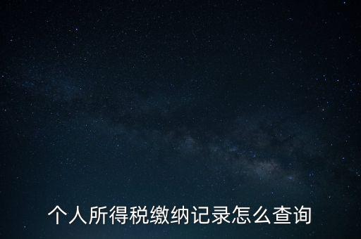如何查詢(xún)個(gè)人所得稅繳納情況，個(gè)人所得稅繳納記錄怎么查詢(xún)