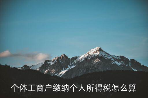 個體如何算繳稅，個體工商戶怎么交稅