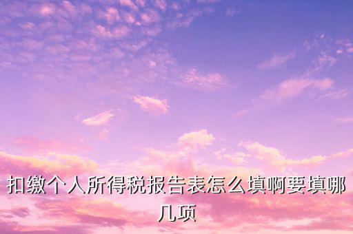 扣繳個(gè)人所得稅報(bào)告表如何填寫，扣繳個(gè)人所得稅報(bào)告表 要怎么填寫