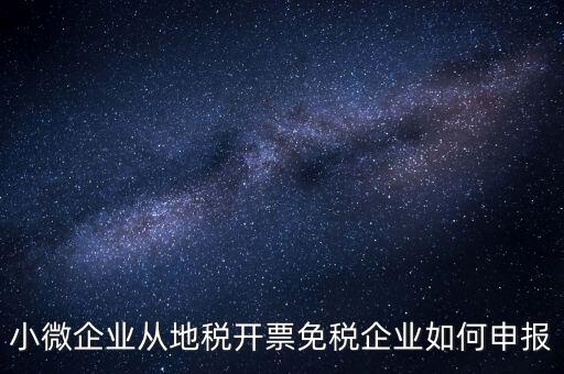 小微企業(yè)免稅如何申報，小微企業(yè)從地稅開票免稅企業(yè)如何申報