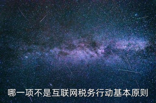 地稅工作如何適應互聯(lián)網(wǎng)，哪一項不是互聯(lián)網(wǎng)稅務行動基本原則