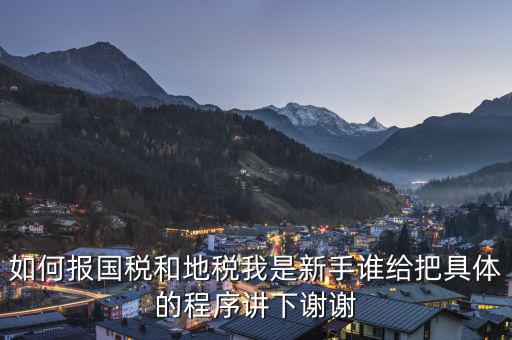 如何到國稅和地稅局，怎樣才能進地稅和國稅