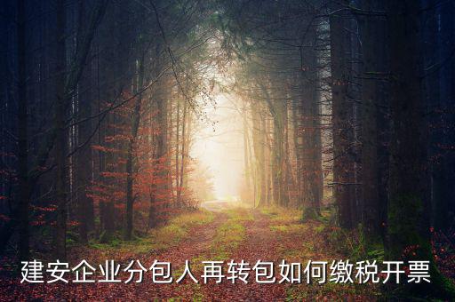 建安企業(yè)分包人再轉包如何繳稅開票
