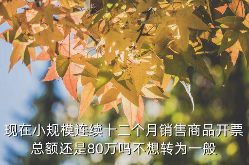 財稅2018 80號如何解讀，現(xiàn)在小規(guī)模連續(xù)十二個月銷售商品開票總額還是80萬嗎不想轉(zhuǎn)為一般