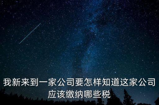 如何查稅種，我新來到一家公司要怎樣知道這家公司應(yīng)該繳納哪些稅