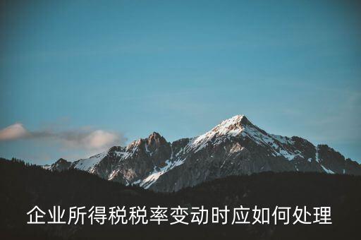 所得稅稅率變化如何用，一道所得稅稅率變化的會計處理問題求指導謝謝