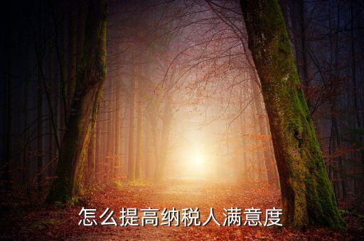 如何提升納稅人獲得感，怎么提高納稅人滿意度