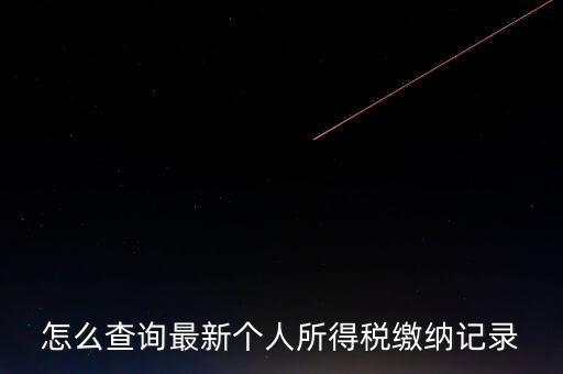 如何查稅收記錄，怎么查詢最新個人所得稅繳納記錄