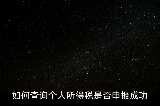 納稅申報如何查詢是否繳款成功，如何查詢個人所得稅是否申報成功